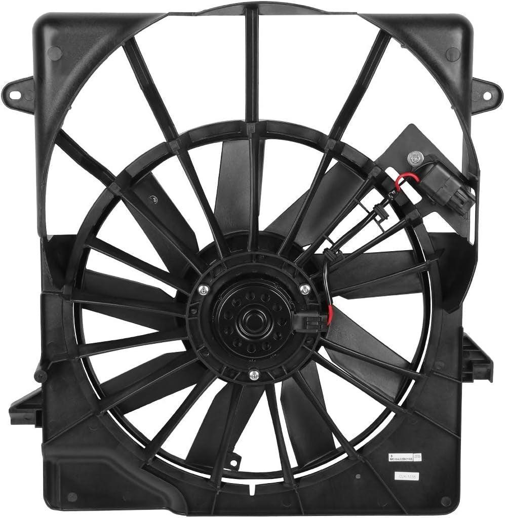 OEM-RF-0084 Factory Style Radiator Cooling Fan Assembly Cooling Efficiency Improved Direct Replacement [Compatible with 07-11 Dodge Nitro] Black