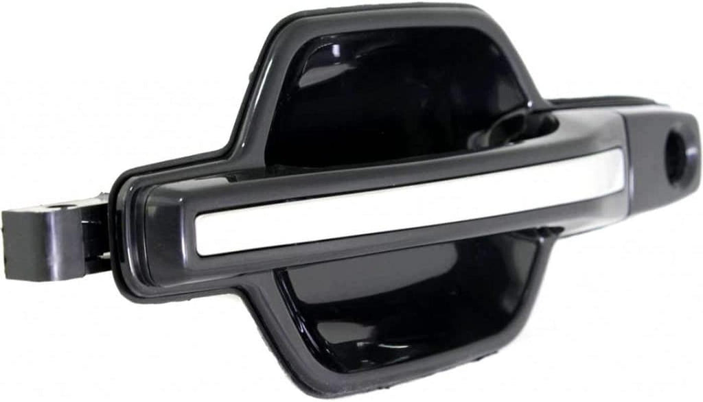 Front Door Handle for Mitsubishi Montero 2001-2006 Front Driver Side | Exterior | Smooth Black | W/Chrome Insert | W/Keyhole | Replacement for MR970411