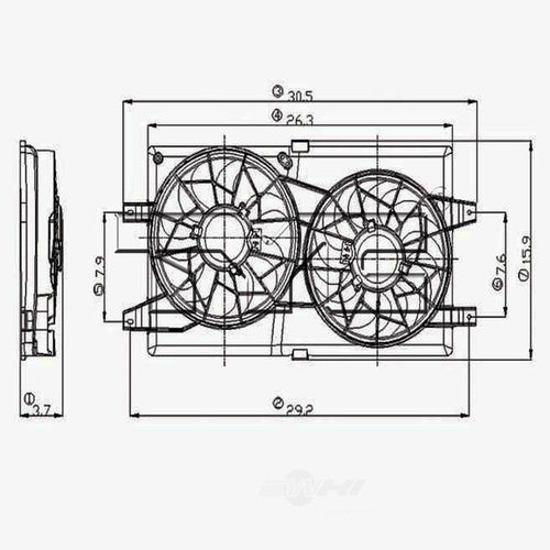 Dual Radiator and Condenser Fan Assembly Fits 2001 Dodge Stratus