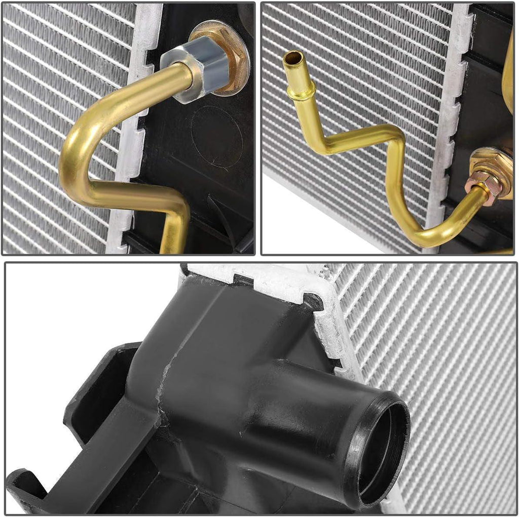 OEM-RA-1905 OE Style Aluminum Cooling Radiator Replacement Compatible with 97-99 Dakota / 98-00 Durango AT, 21-7/8" W X 22-7/16" H X 1-1/4" D, 1-1/2" Inlet, 1-3/4" Outlet