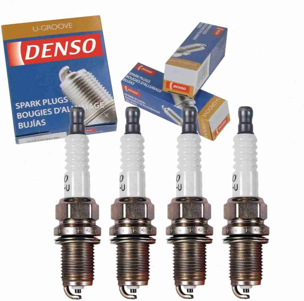 4 Pc DENSO Standard U-Groove Spark Plugs Compatible with Volkswagen Jetta 1.8L 2.0L L4 1992-2010