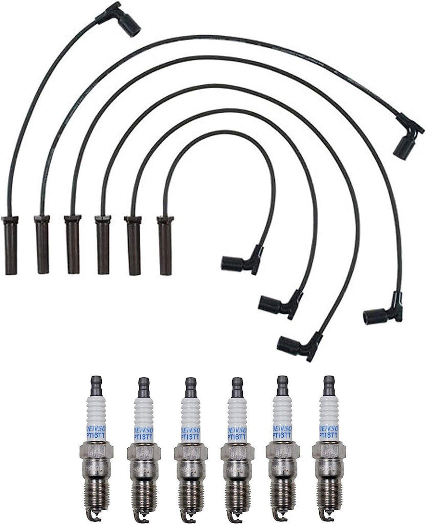 Denso Wire Set 7Mm & 6 Platinum TT Spark Plugs .04 Kit for Chevy Pontiac 3.4L V6