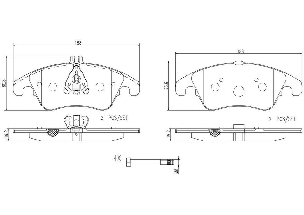 Brembo Front Disc Brake Pad Set for Mercedes-Benz (P50069N)