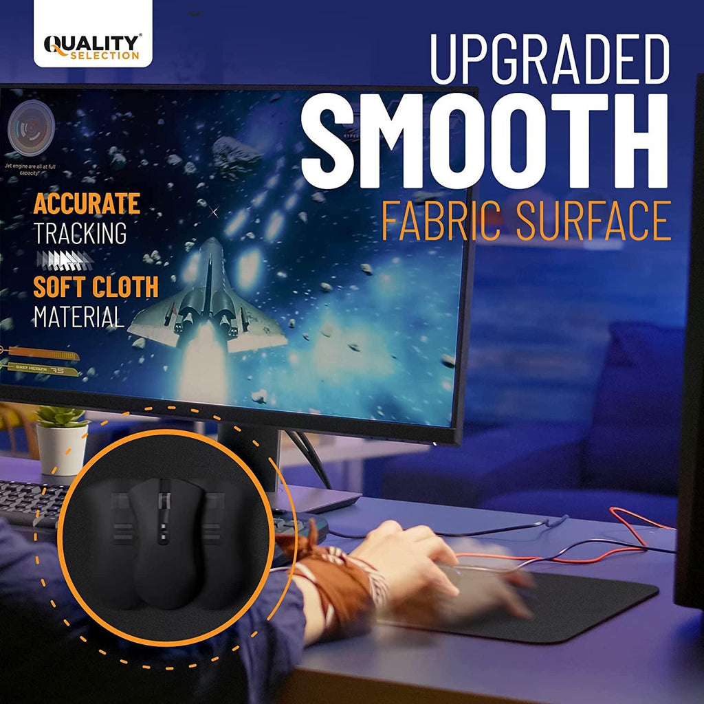 Mouse Pad Non-Slip Rubber Base Computer Mousepad, Superb Tracking Accuracy and Smooth Surface Mouse Control, Mouse Pads for Office, Home & Gaming 7.75 X 9.25 In, No Logos, Black