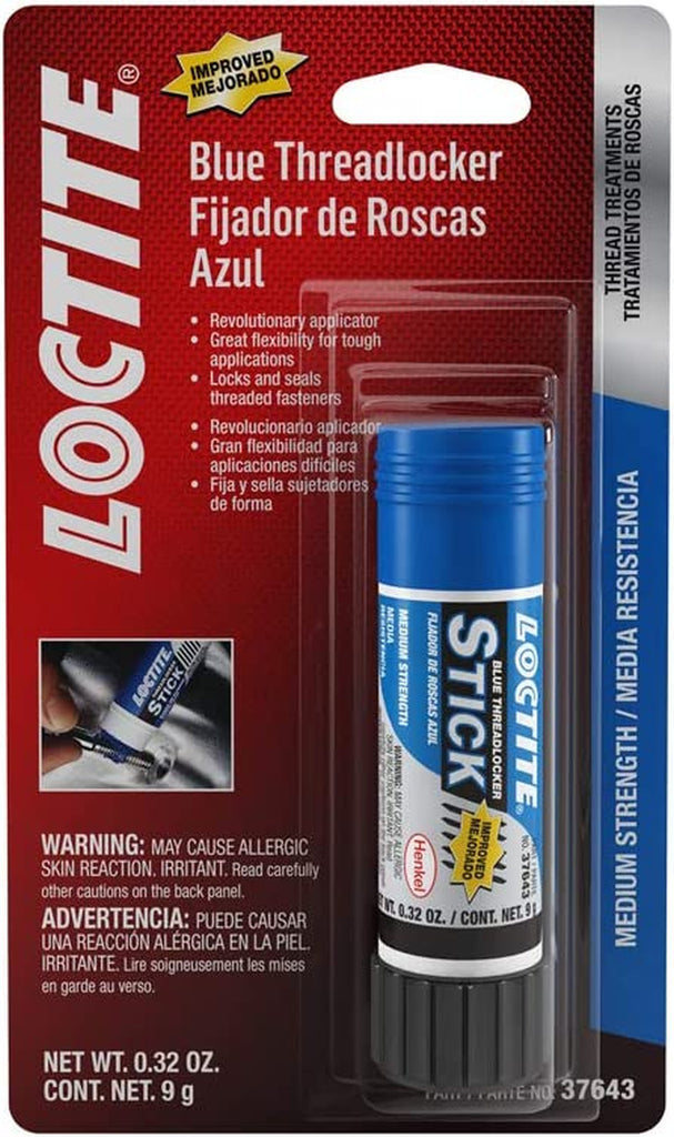 LOCTITE 248 Blue Threadlocker Glue Stick: All-Purpose, Medium-Strength, Anaerobic, No Drip, General Purpose, Works on All Metals | Blue, 9 Gram Wax Stick (PN: 37643-506166)