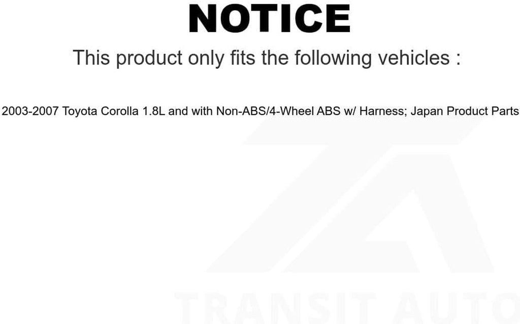 Mpulse Front Right ABS Wheel Speed Sensor SEN-2ABS0294 for 2003-2007 Toyota Corolla 1.8L with Non-Abs 4-Wheel W Harness; Japan Product Parts