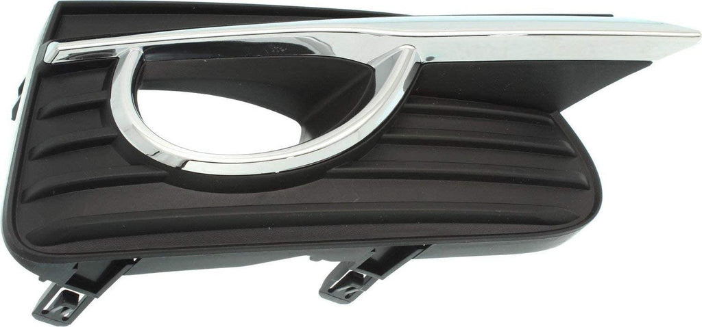 Fog Lamp Molding Compatible with 2014-2017 Infiniti Q50 Cover Finisher with Chrome Bezel Base/(Hybrid Standard Type)/Premium Models Passenger and Driver Side