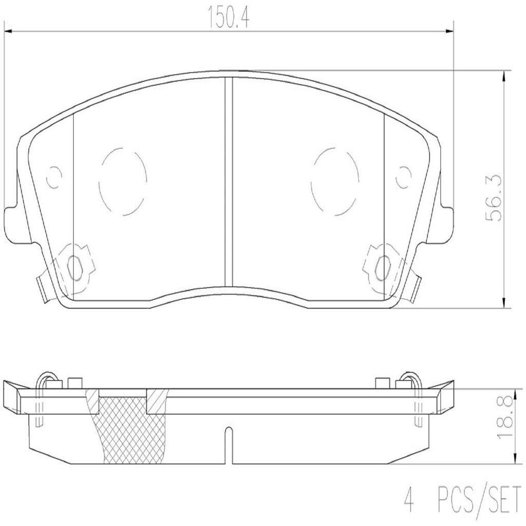 Brembo Front Disc Brake Pad Set for 300, Charger, Challenger, Magnum (P11019N)