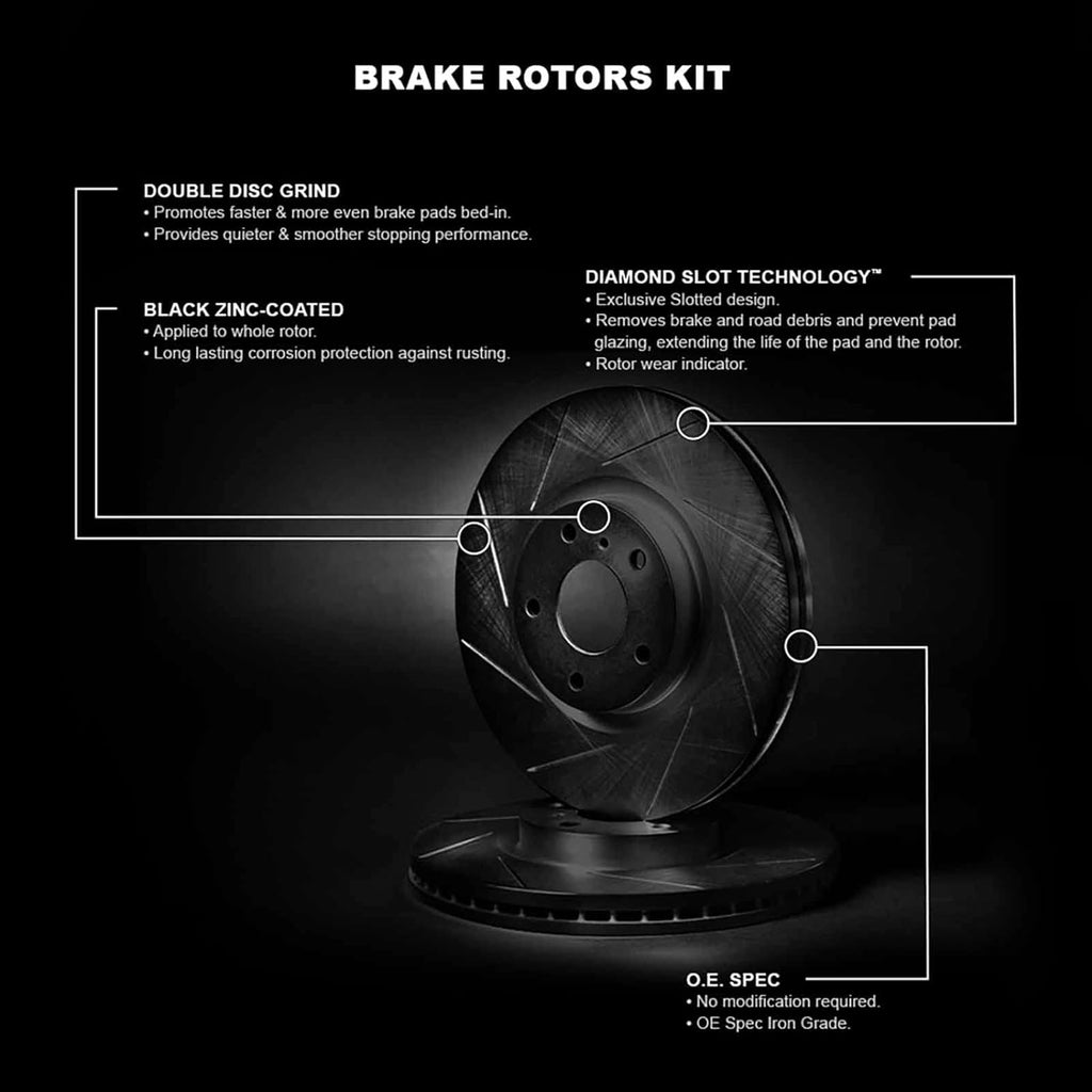 R1 Concepts Front Brakes and Rotors Kit |Brake Disc| Brake Rotors|Fits 2008-2019 Pontiac Vibe; Scion Xd; Toyota Corolla, Matrix