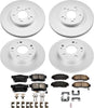 CRK2557 Coated Brake Rotor & Ceramic Brake Pads- Front & Rear