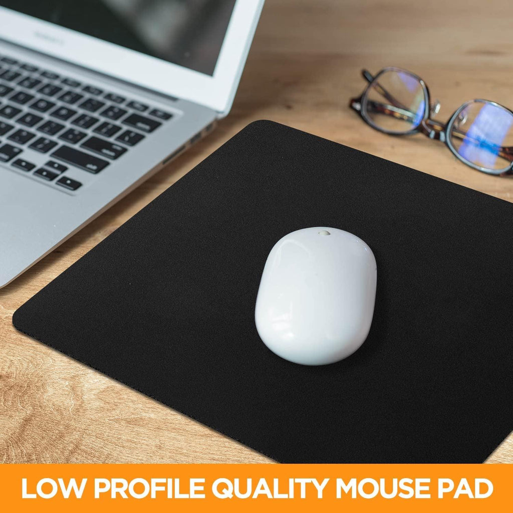 Mouse Pad Non-Slip Rubber Base Computer Mousepad, Superb Tracking Accuracy and Smooth Surface Mouse Control, Mouse Pads for Office, Home & Gaming 7.75 X 9.25 In, No Logos, Black