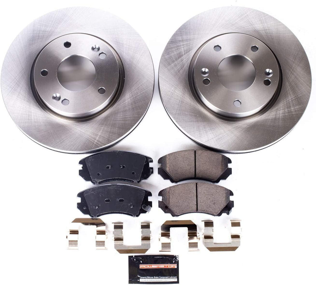 Front KOE165 Stock Replacement Brake Pad and Rotor Kit Autospecialty