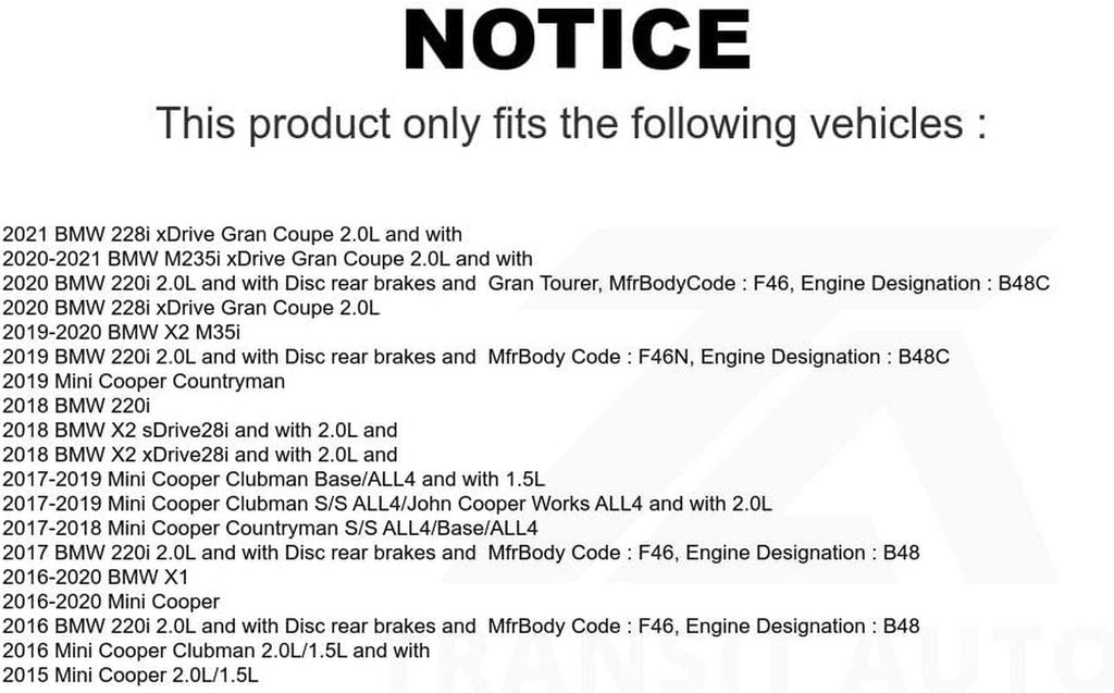 Mpulse Rear Disc Brake Pads Wear Sensor SEN-2BWS0030 for Mini Cooper BMW X1 Countryman Clubman X2 228I Xdrive Gran Coupe M235I