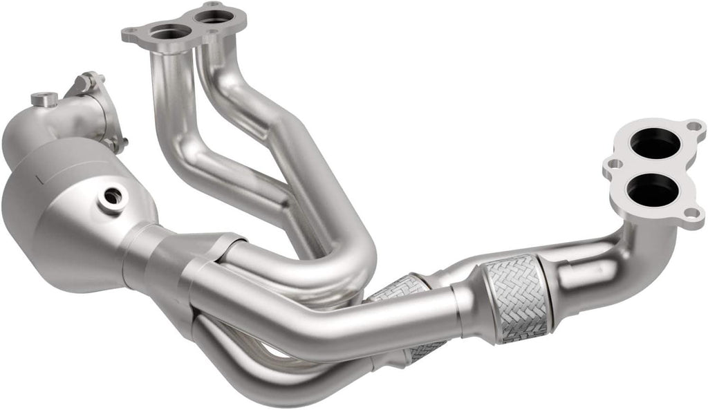 Manifold Catalytic Converter OEM Grade Federal/Epa Compliant 52587 - Stainless Steel 2.25In Main Piping, 26.8In Overall Length, Midbed & Post Converter O2 Sensor - OEM Replacement for Subaru