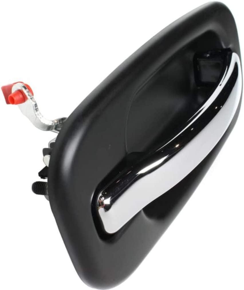 for Chevy Suburban 1500 Exterior Door Handle Front Passenger Side Smooth Black Bezel with Chrome Lever 2000-2006 | Trim:All Submodels | GM1311153 | 15182419