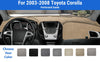 Dashboard Dash Mat Cover for 2003-2008 Toyota Corolla (Sedona Suede)