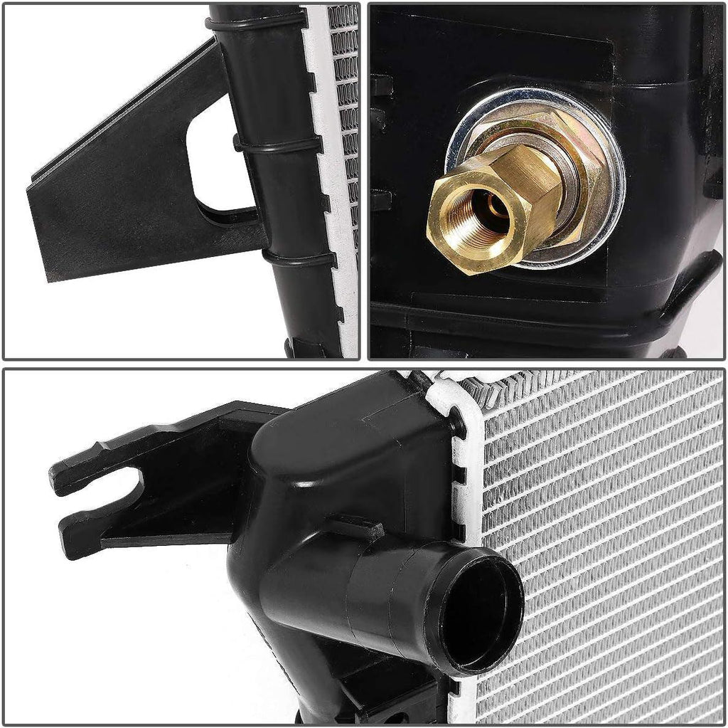 OEM-RA-2172 OE Style Aluminum Cooling Radiator Replacement Compatible with 98-01 Mazda B2500 / 98-01 Ranger 2.5L AT, 20" W X 21-1/8" H X 1" D, 1-1/2" Inlet, 1-1/2" Outlet