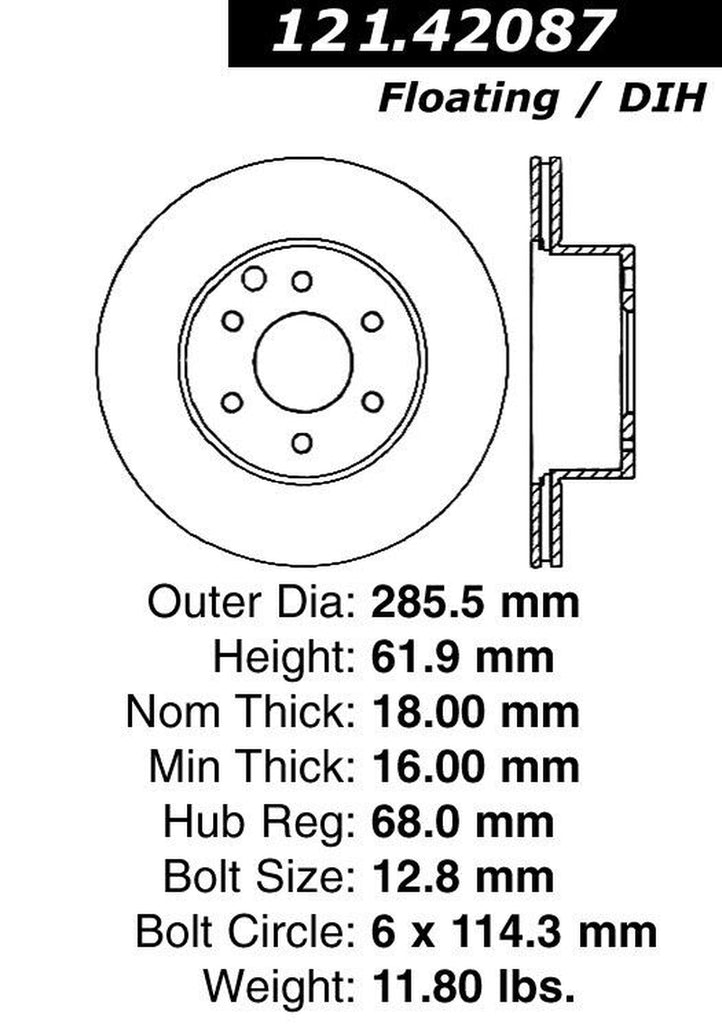 Centric Rear Disc Brake Rotor for Frontier, Xterra, Equator (121.42087)