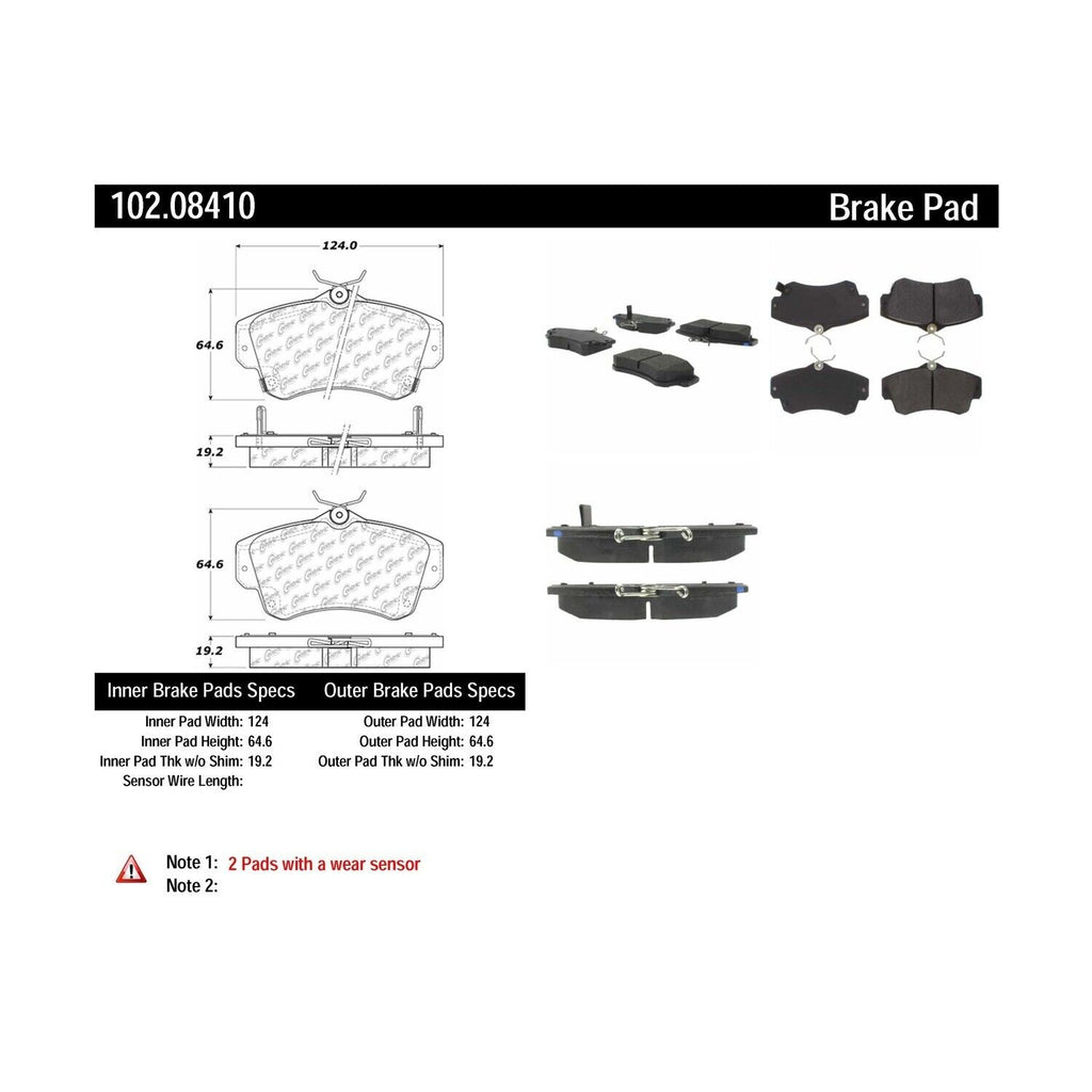 Centric Front Disc Brake Pad for PT Cruiser, Neon (102.08410)