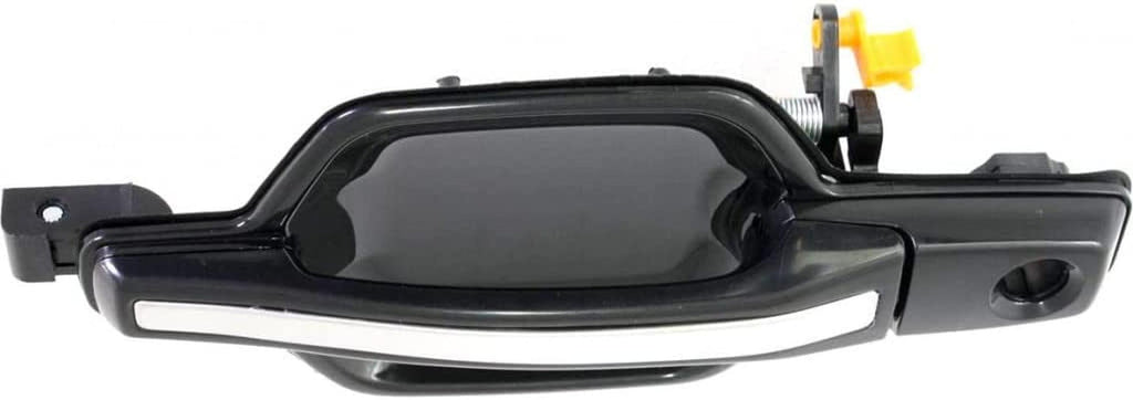 Front Door Handle for Mitsubishi Montero 2001-2006 Front Driver Side | Exterior | Smooth Black | W/Chrome Insert | W/Keyhole | Replacement for MR970411