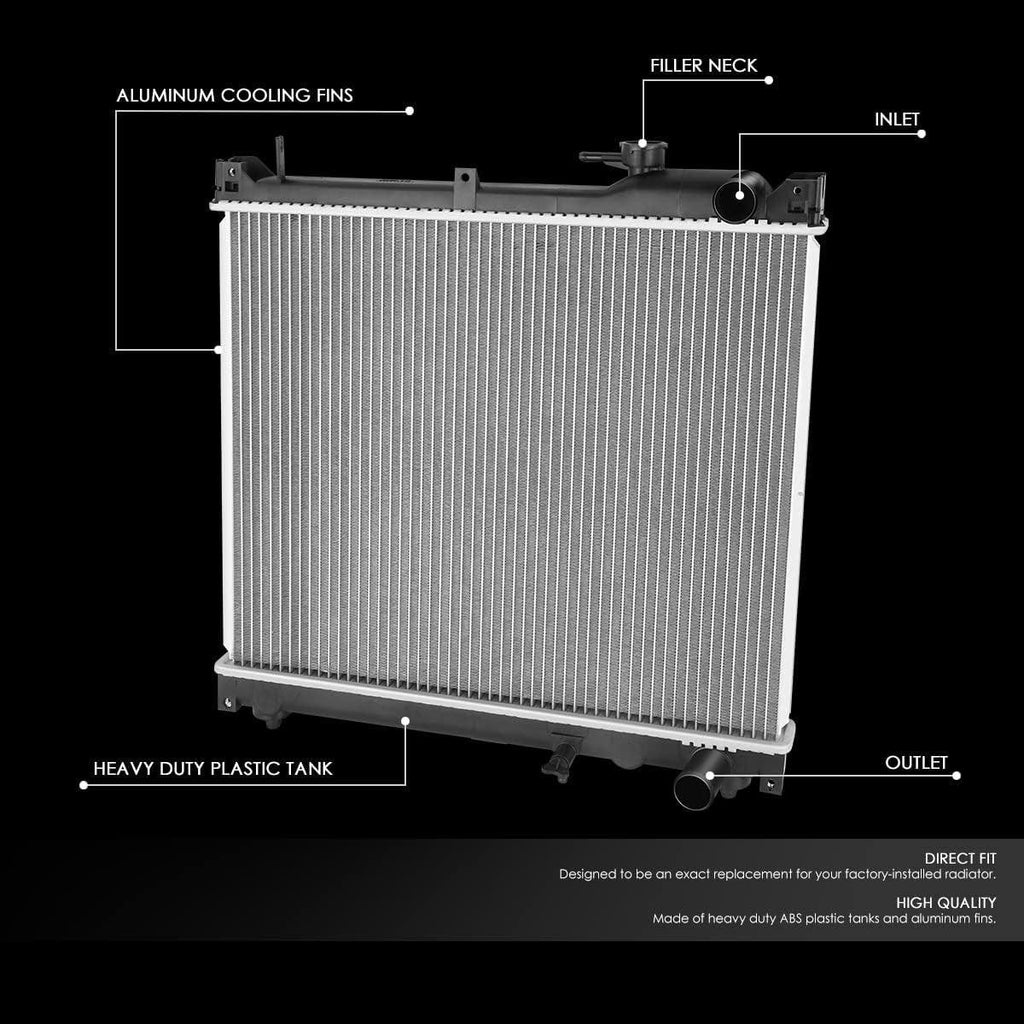 OEM-RA-13028 OE Style 1-Row Aluminum Core Radiator Compatible with 99-02 Suzuki Vitara 1.6L AT,20-3/8" W X 16-3/4" H X 5/8" D,1-5/16" Inlet / 1-5/16" Outlet