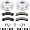 K6258 Front Z23 Carbon Fiber Brake Pads with Drilled & Slotted Brake Rotors Kit