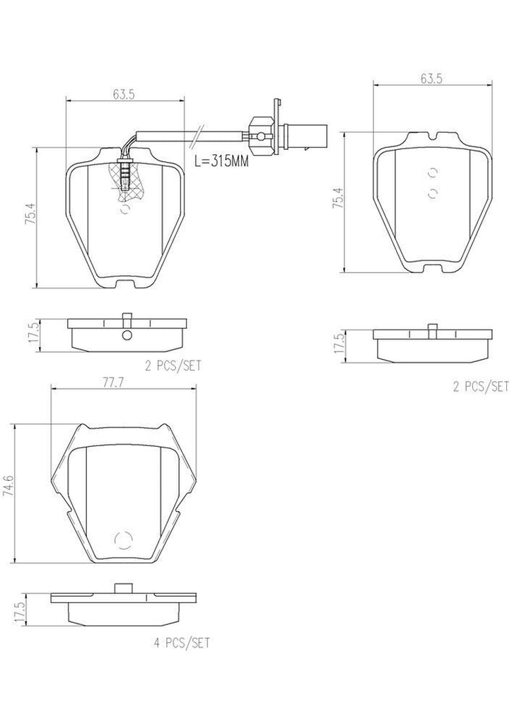 Front Disc Brake Pad Set for Allroad Quattro, Passat, S6, S4+More (P85067N)