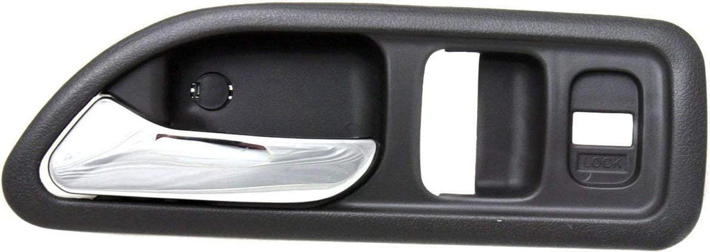 Interior Door Handle Set Compatible with 1994-1997 Honda Accord Gray Bezel with Chrome Lever Coupe Front, Driver and Passenger Side