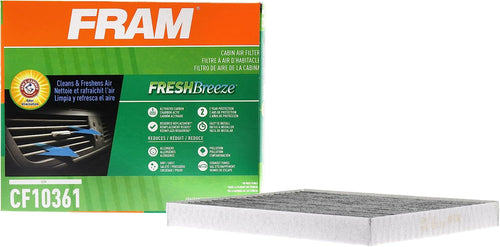 Fresh Breeze Cabin Air Filter Replacement for Car Passenger Compartment W/ Arm and Hammer Baking Soda, Easy Install, CF10361 for Select Chevrolet, Pontiac and Saturn Vehicles