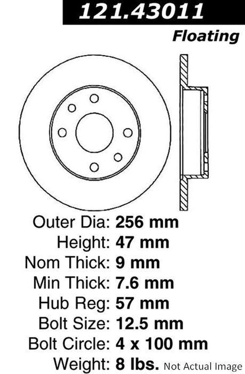 Centric Rear Disc Brake Rotor for Sunfire, Impulse, Stylus (121.43011)