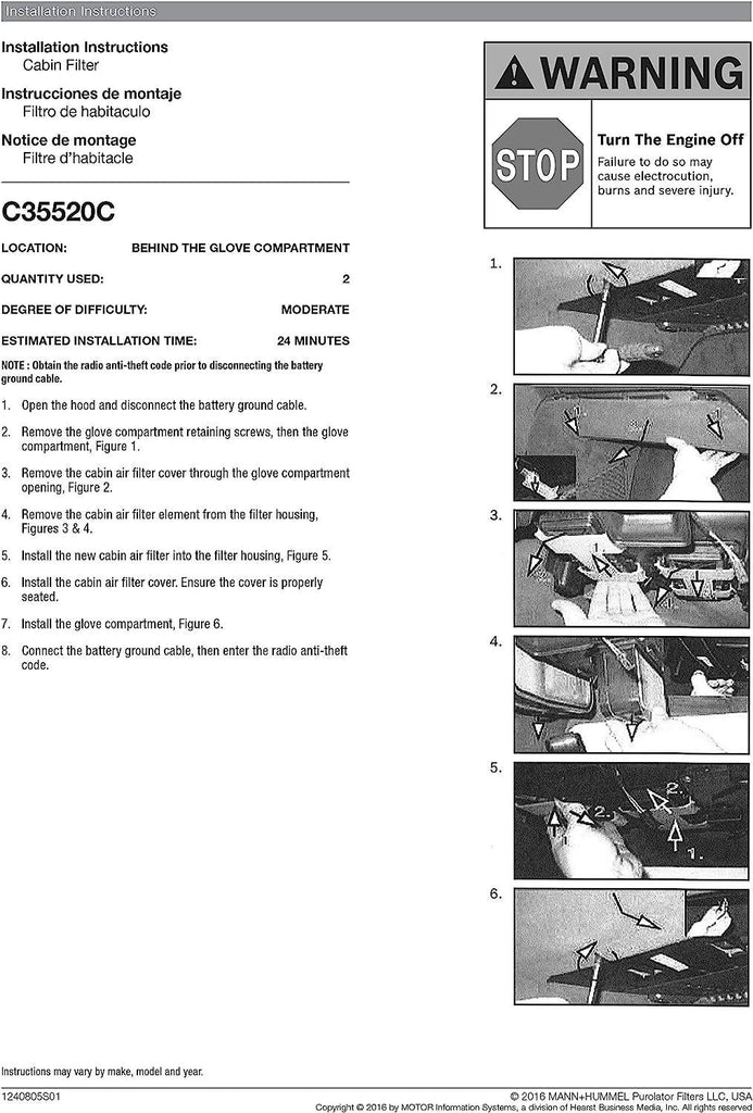 C35520C one Advanced Cabin Air Filter Compatible with Select Mercedes-Benz and Maybach