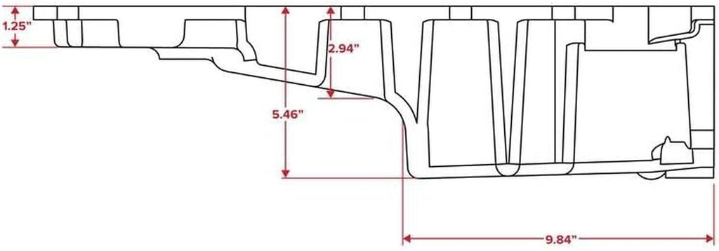 TSP 81073BK Low-Profile Retro-Fit LSX Aluminum Rear Sump Oil Pan, Aluminum, Black