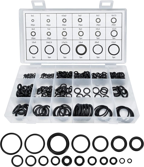 300 PCS Rubber O-Ring Assortment Kit Set,O Rings Seal Gasket Rubber Washer Assortment Rubber,O-Rings Gaskets Washers for Car,Professional Plumbing,Faucet,Mechanic,Repairs,Air or Gas Connections