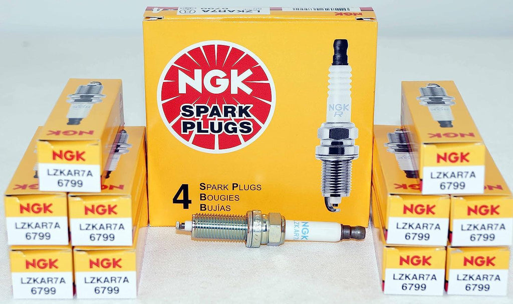 Spark Plug LZKAR7A 6799 (Pack of 10) for Kubistar 1007 206 207 307 Clio Kangoo Symbol Twingo Reach 26.5Mm Gap 0.9Mm Resistor Value 5K Ohm Cast Iron 10.8-18 Lb. Ft. Aluminum 10.8-14.5 Lb. Ft.