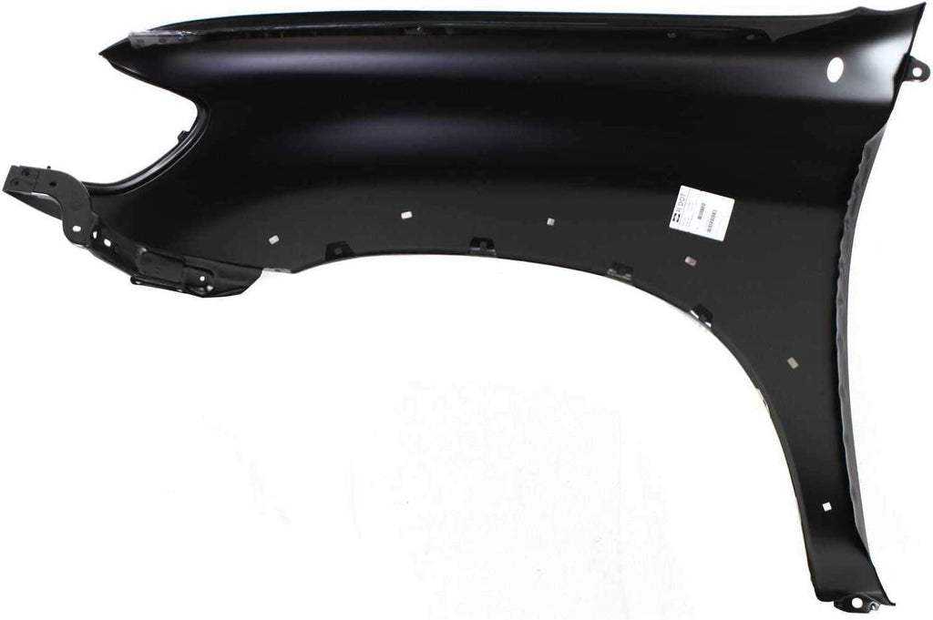 Front Passenger Side Fender Compatible with 2000-2006 Toyota Tundra, with Mudguard Provision and Molding Holes Steel Primed