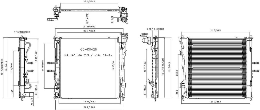 13190 Replacement Radiator for Kia