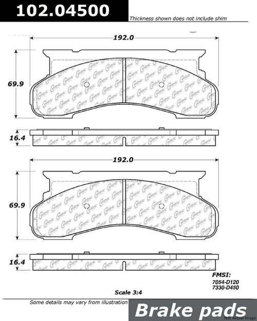 Centric Front Disc Brake Pad for Ford (102.04500)