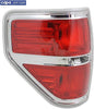 Driver Side Tail Light Compatible with 2009-2014 Ford F-150 Styleside Red Lens Chrome Trim CAPA