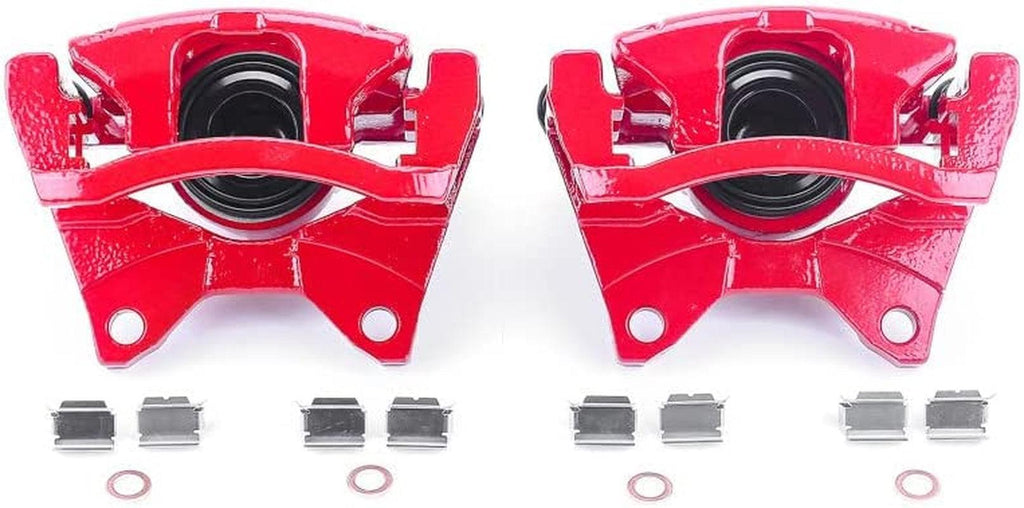 Rear S5046 Pair of High-Temp Red Powder Coated Calipers