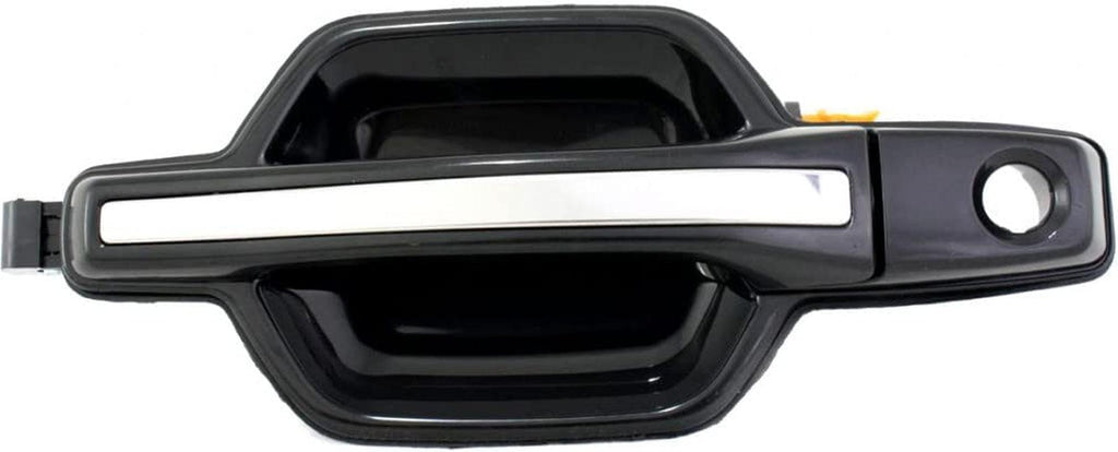 Front Door Handle for Mitsubishi Montero 2001-2006 Front Driver Side | Exterior | Smooth Black | W/Chrome Insert | W/Keyhole | Replacement for MR970411