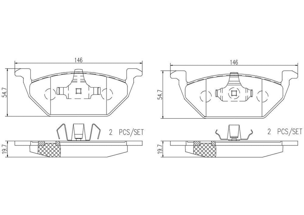 Brembo Front Disc Brake Pad Set for Jetta, Golf, Beetle (P85041N)