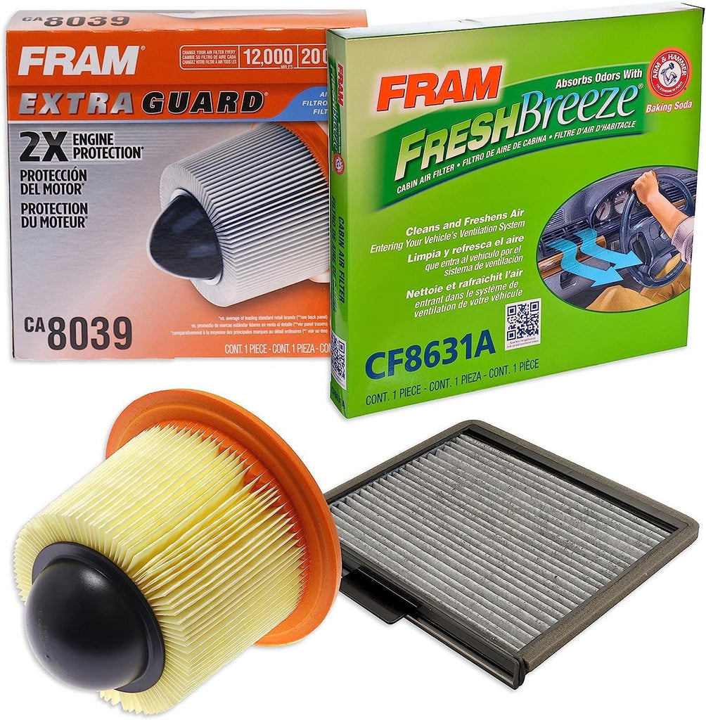 Automotive Replacement Air & Cabin Air Filter Bundle for 1997-2003 Ford F-150, Super Duty, & Expedition; Filters Included: CA8039 & CF8631A (FACB20005)