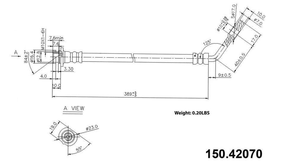Centric Brake Hydraulic Hose for Frontier, Xterra 150.42070