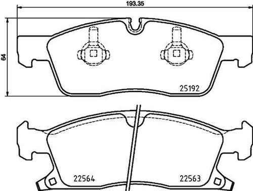 Brembo Front Disc Brake Pad Set for Grand Cherokee, Durango (P37022N)