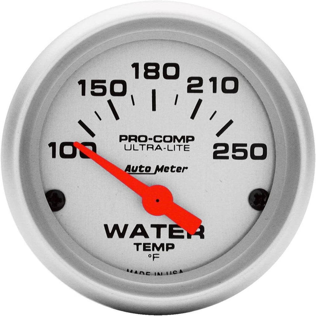 4337 Ultra-Lite Electric Water Temperature Gauge, Silver