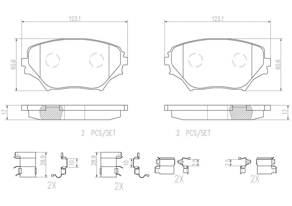 Brembo Front Disc Brake Pad Set for 01-05 RAV4 (P83055N)