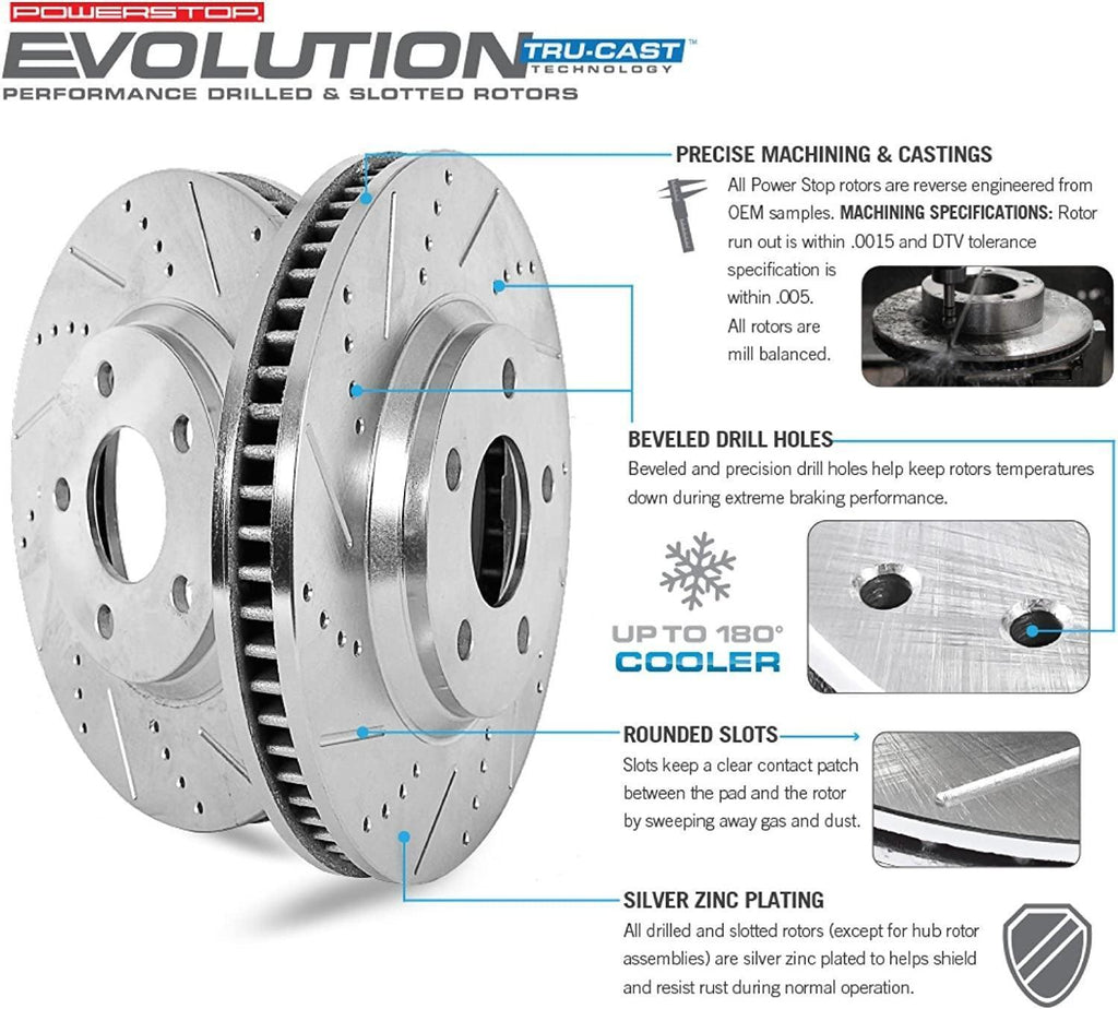 AR85141XPR Front Evolution Drilled & Slotted Rotor Pair