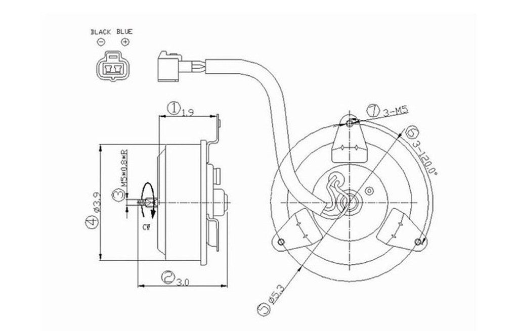 Replacement  630800 Cooling Fan Motor for 2002 Mitsubishi Lancer MR464707