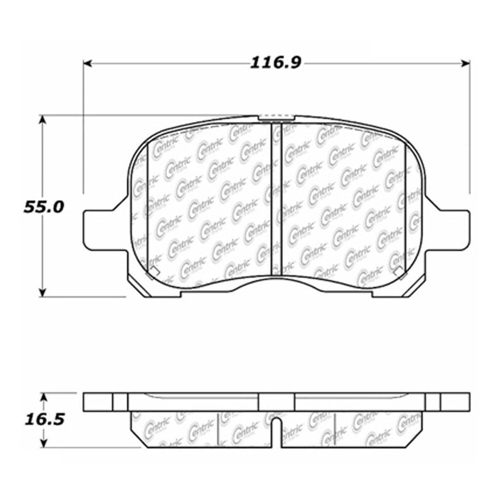 Centric Front Disc Brake Pad for Prizm, Corolla (102.07410)