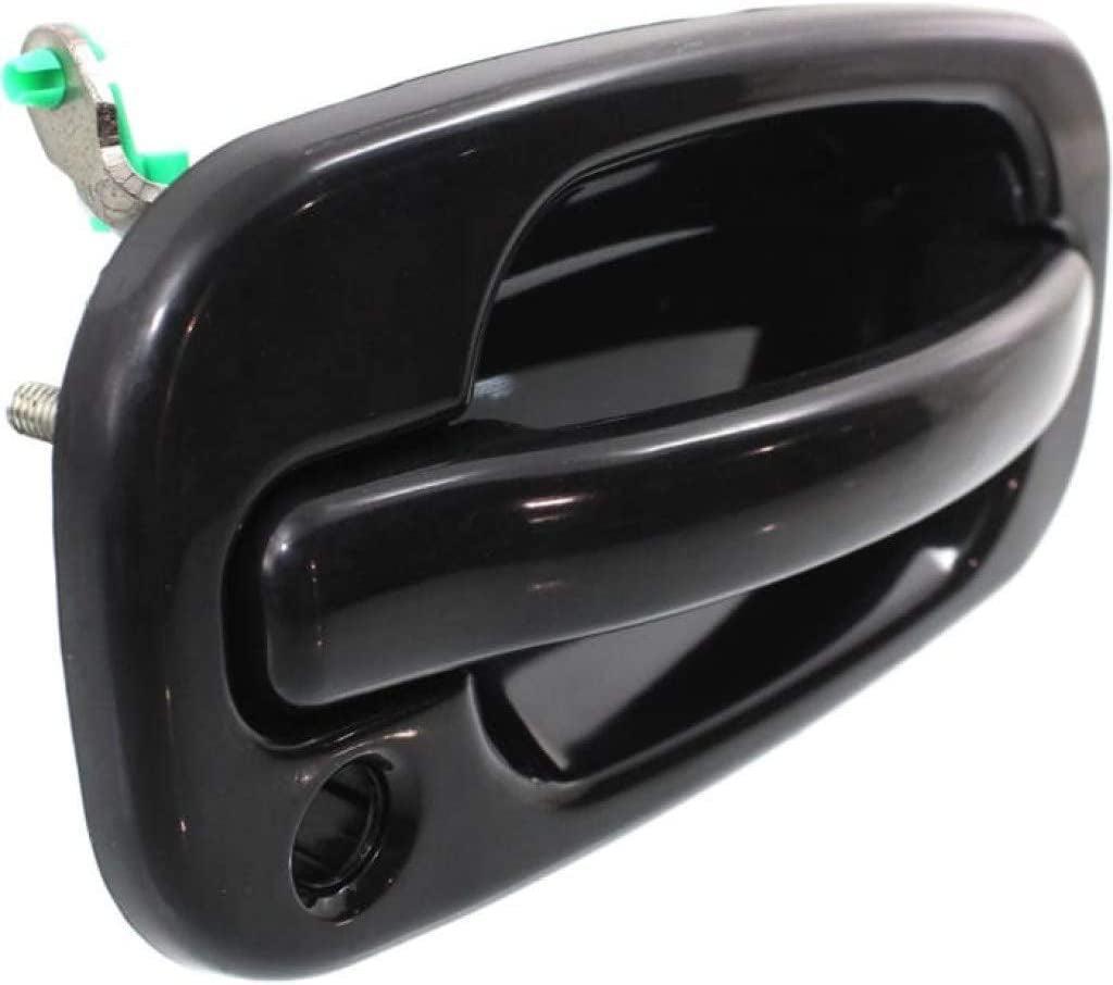 for Chevy Silverado 1500 HD Exterior Door Handle Front Passenger Side Smooth Black 2001-2006 | with Key Hole | Trim: LS/LT | GM1311140 | 15150736